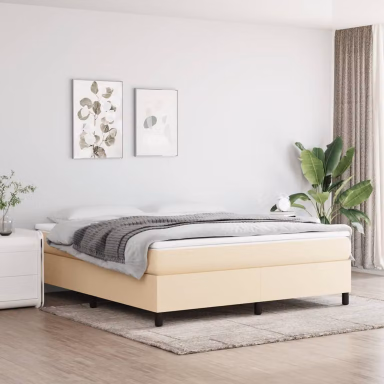 Struttura letto The Living Store crema 180×200 cm in tessuto