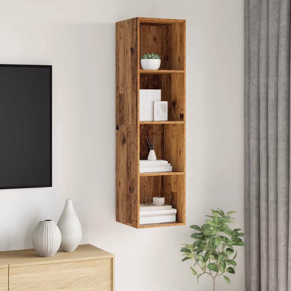 Set mobile TV moderno vidaXL in legno vecchio marrone L/P/H: 37 x 37 x 142,5 cm