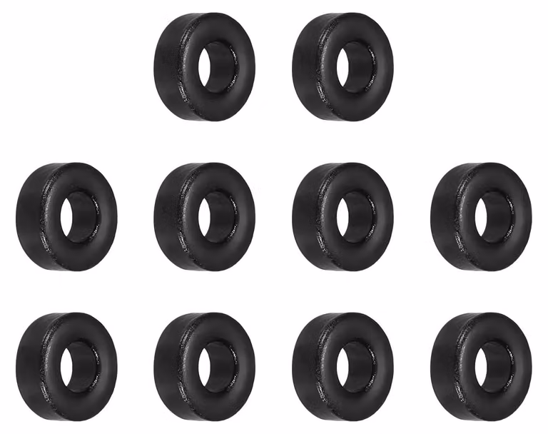 Anello isolante, dimensioni 4,8x10,2x4,5 mm, confezione da 10 pezzi, colore nero, per trasformatori