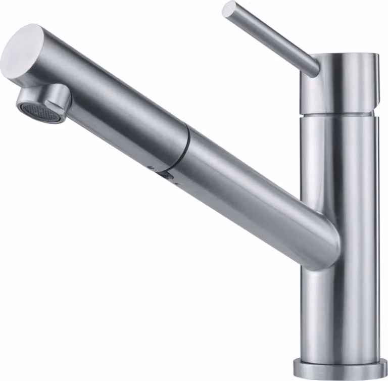 Franke 115.0569.461 Orbit Miscelatore Monocomando con Doccia Canna Girevole Acciaio Inox Satinato