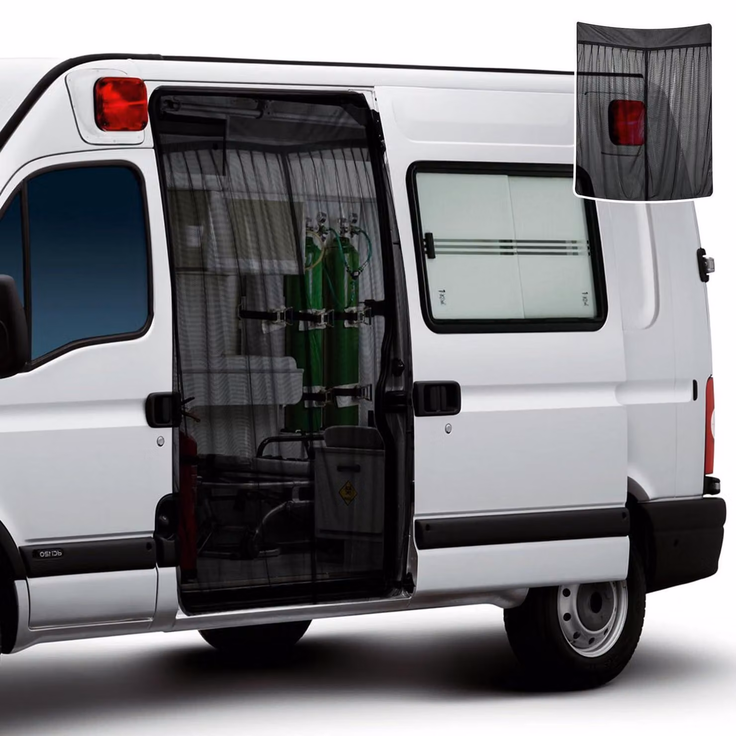 Zanzariera per porta scorrevole laterale di Renault Master/Opel Movano/Nissan NV400, con sistema magnetico