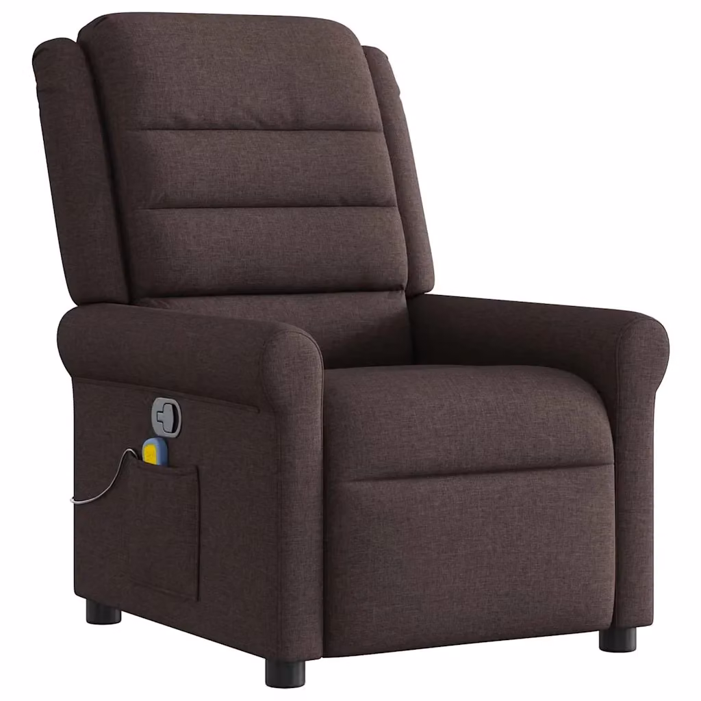 Poltrona Reclinabile Relax vidaXL in Tessuto Marrone con Braccioli L: 73,0 cm, P: 91,5 cm, H: 102,5 cm – 2