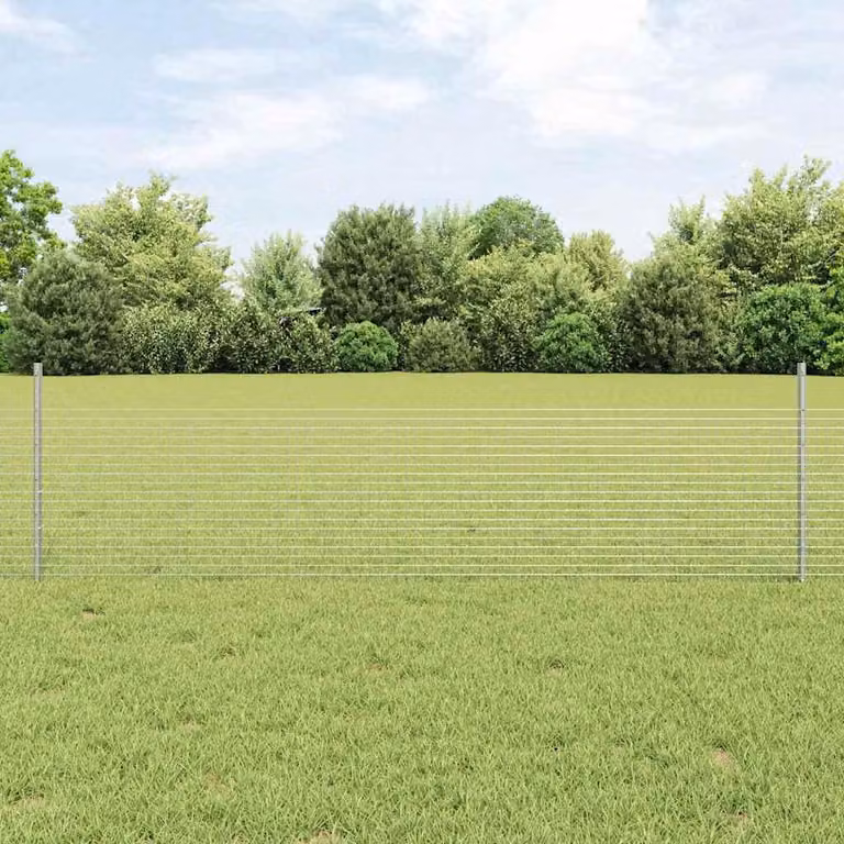 Maison Exclusive - Recinzione con Posto Argento 0,5 x 10 m Acciaio