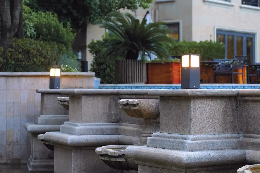Lampada da terra Bollard Oliver Rossini Group Grigio in Alluminio con LED 15W 3000K IP65 per Giardino Altezza: 26 cm – 2