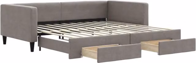 Divano letto | Sof¨¤ letto | Letto singolo Estraibile con Cassetti Tortora 100x200 cm Tessuto