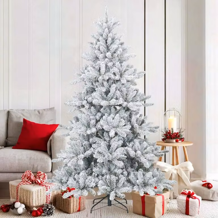 Albero di Natale artificiale snodato vidaXL bianco con effetto neve H: 180 cm, L: 116 cm