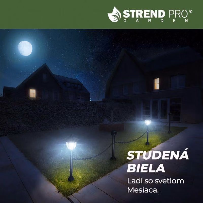 Lampada Strend Pro Garden, catena, recinzione da giardino, 2x lampada solare, 1x LED, 16,5x16,5x71,5 cm