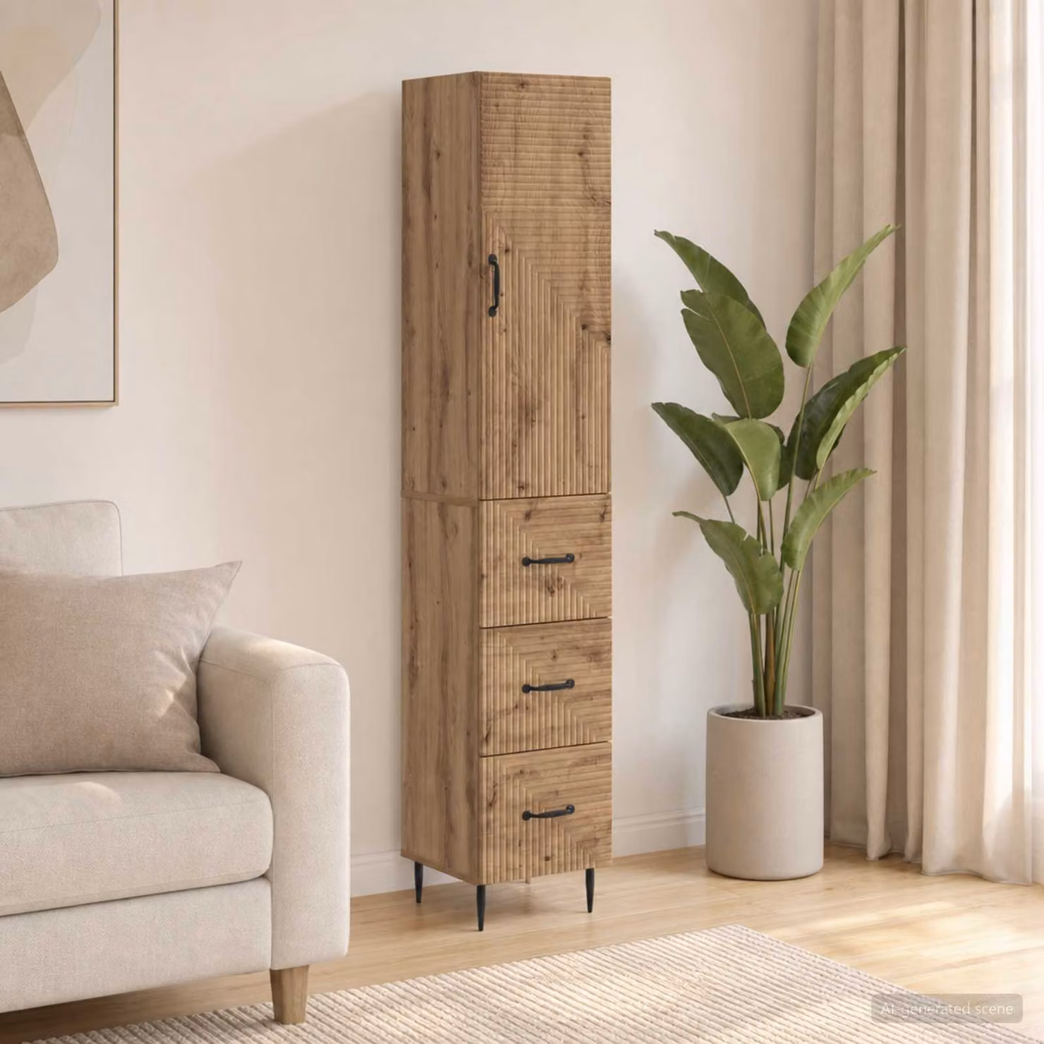 Set di 2 armadi a muro vidaXL in legno marrone con ante scorrevoli e ripiani, L/P/H: 33 x 34,5 x 90 cm
