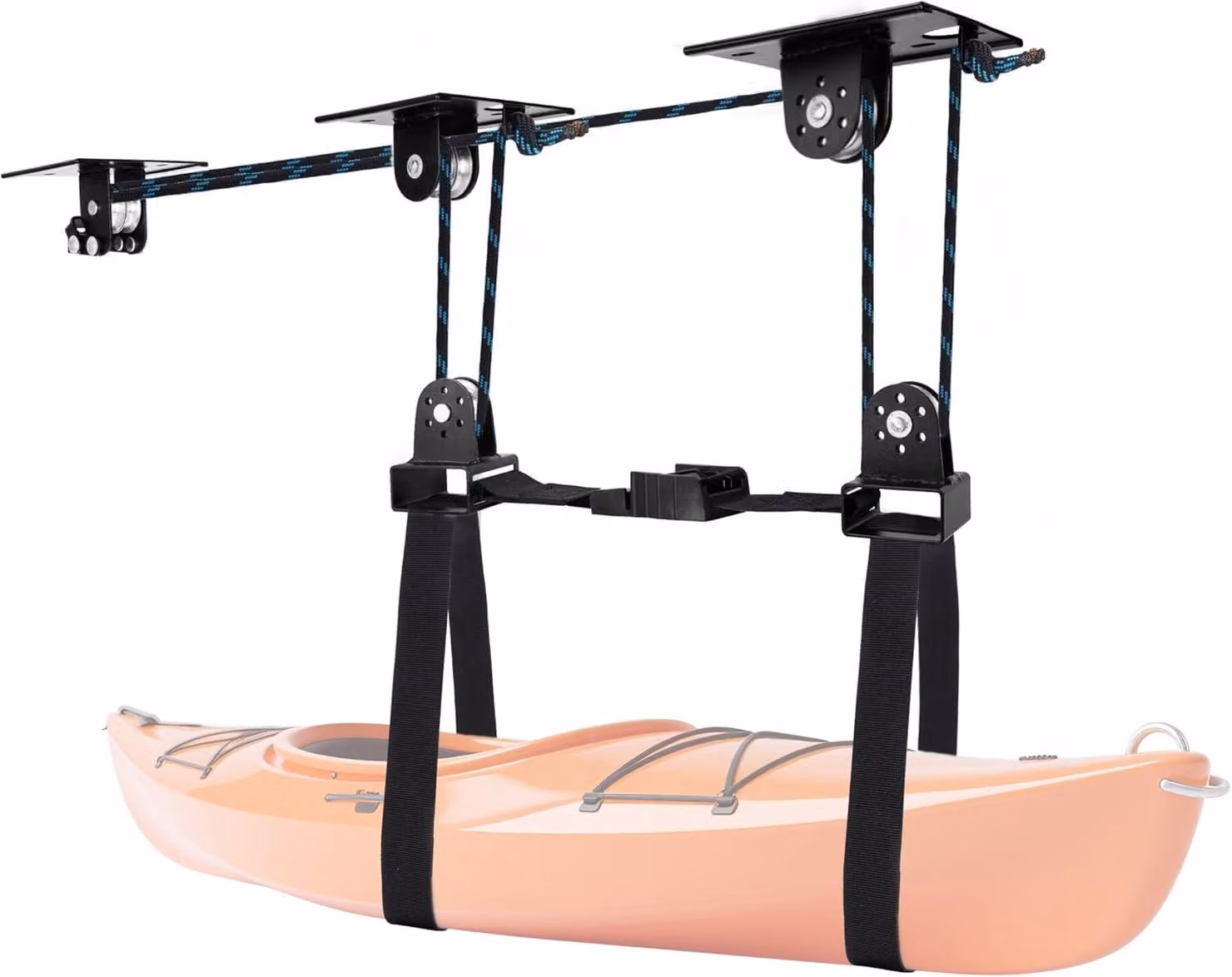 Sistema di sollevamento per kayak con ganci e blocco, fino a 68 kg