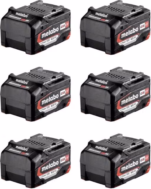 Pack da 6 batterie Metabo 18V 4,0 Ah LI colore nero – 1