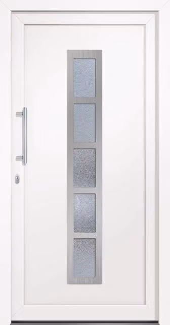 Set di piastre lunghe per porte vidaXL in legno e acciaio inossidabile bianco opaco