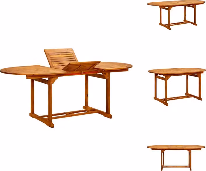 vidaXL Tavolo da giardino 200x100x75 cm in legno massiccio di acacia - Tavoli da giardino