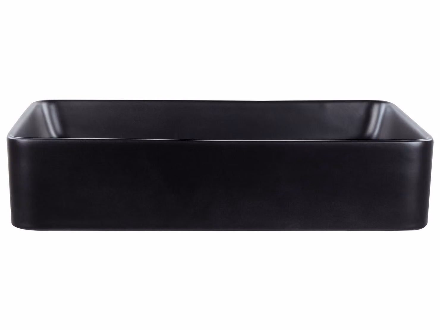 BELIANI Lavabo da appoggio in Vetroceramica nera 51 x 34 cm superficie opaca forma rettangolare stile moderno bagno