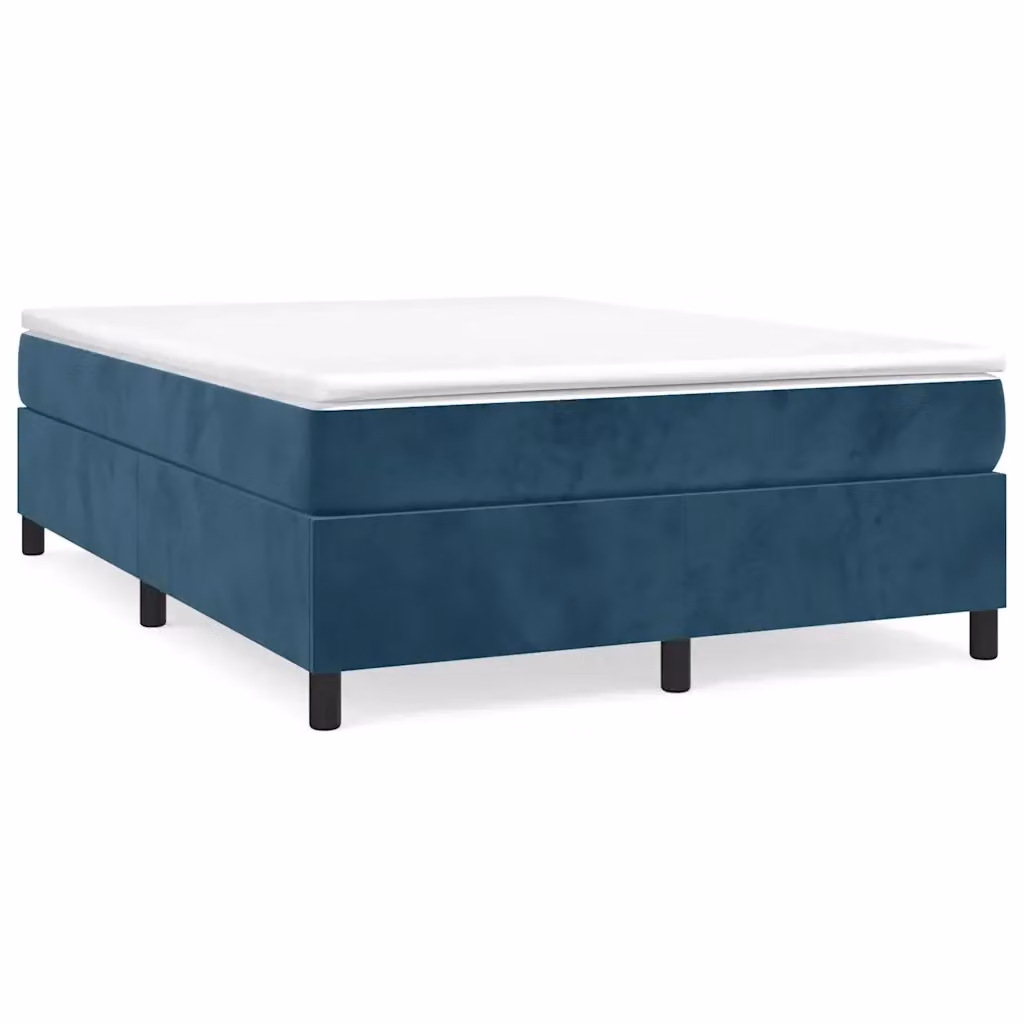 Struttura Letto a Rete con Giroletto in Velluto Blu Scuro L: 140 cm, P: 200 cm, H: 35 cm – 2