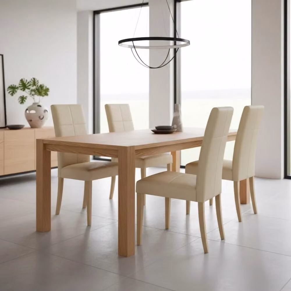 Set di 2 sedie Giada in similpelle beige con gambe in legno di faggio per cucina e soggiorno – 2