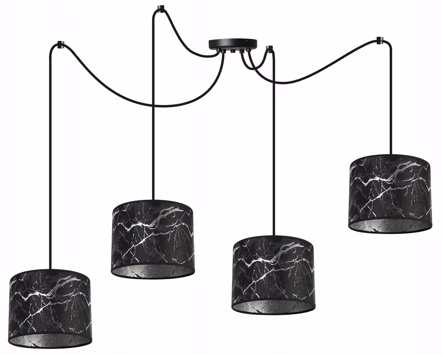 Lampada a sospensione Spider argento – Lampada a sospensione moderna con paralume Lampada da soffitto di design