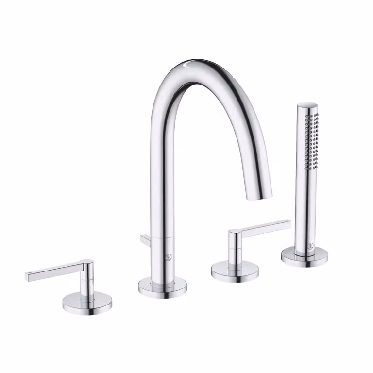 KLUDI NOVA FONTE PURISTIC Mitigeur de bain et de douche, montage sur pied, montage sur bord de carrelage à quatre trous, 204250515, 204250515