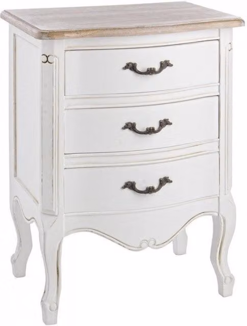 Cassettiera Justine con 3 cassetti in legno lacca bianca GIORDANOSHOP