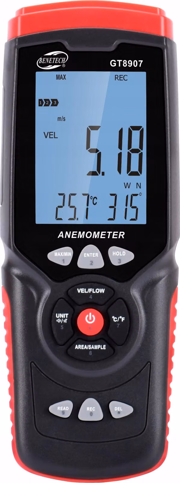 Anemometro Misuratore Di Vento Misuratore Di Temperatura Misuratore Di Velocità Dell'aria