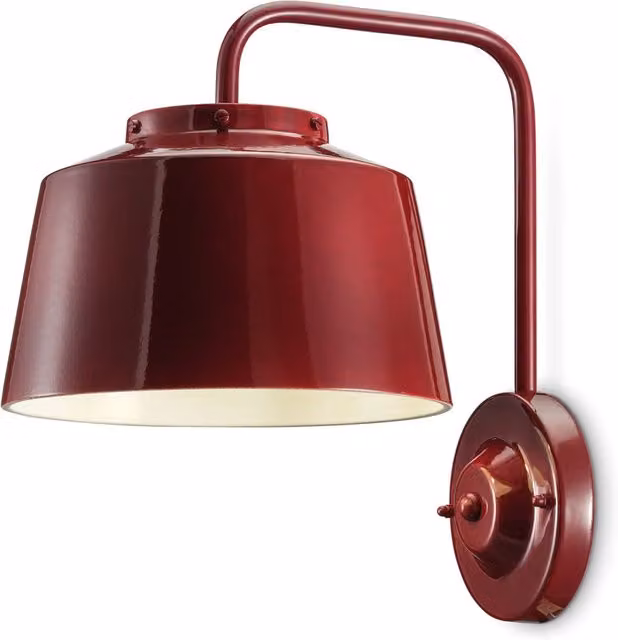 Applique Vintage 50&aposS Ferro E Ceramica Bordeaux 1 Luce E27