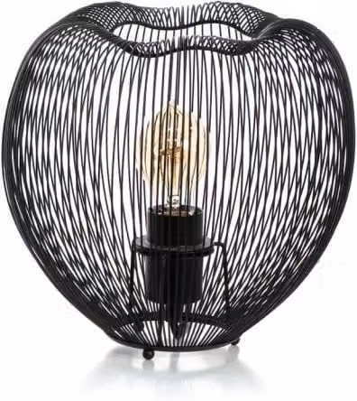 Lampada da Tavolo Moderna Jaula GIORDANOSHOP in Metallo Nero L: 26 cm, P: 26 cm, H: 25 cm – 1