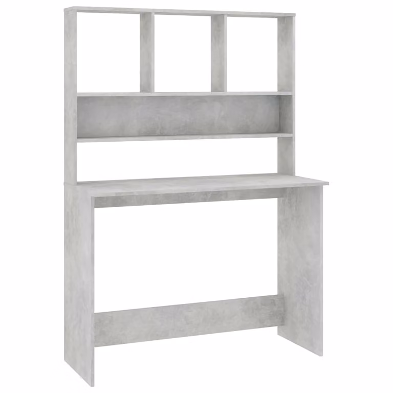 Scrivania Mensole Grigio Cemento 110x45x157cm Legno Multistrato