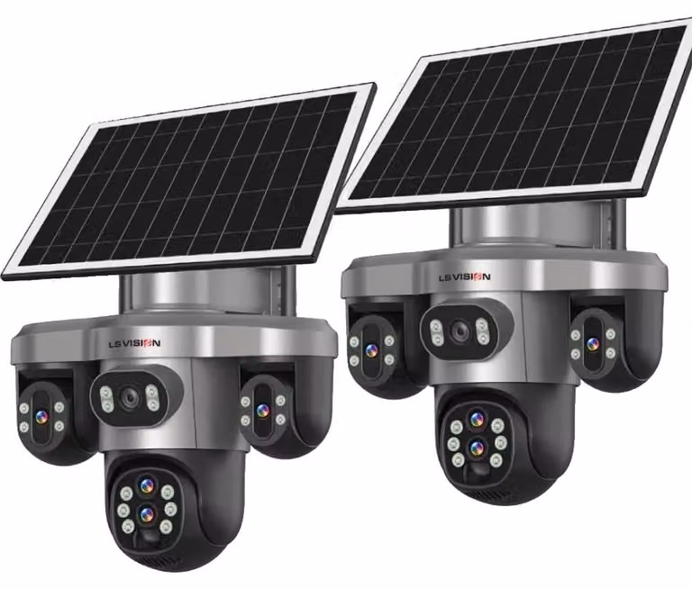 Telecamera di sicurezza, zoom ottico 10x, alimentata a energia solare, 2PC, 20MP, WiFi, zoom 10X