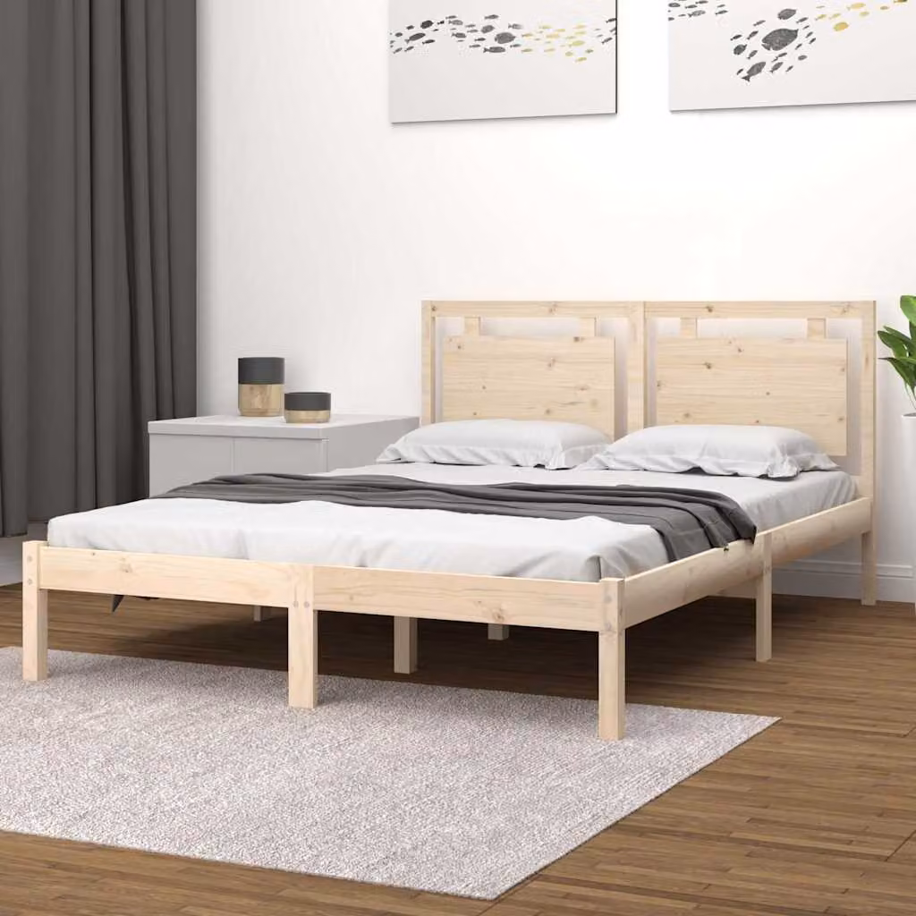 vidaXL Giroletto in Legno di Pino Massello con Doghe Piatte L/P/H: 120 x 200 x 31 cm