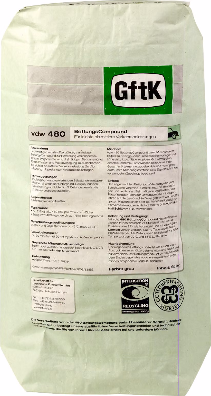 vdw 480 BettungsCompound grau 25kg