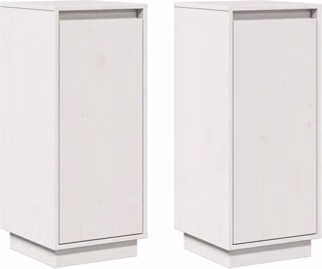 Buffet credenza cassettiera armadio mobile contenitore organizer per cucina soggiorno salotti set da 2 31,5 x 34 x 75 cm legno massello di pino bianco 02_0036653