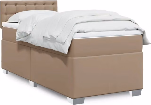 Giroletto a Molle con Materasso Cappuccino 100x200cm Similpelle 3286111