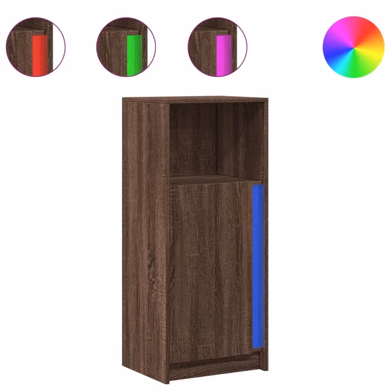 Credenza con LED Rovere Marrone 42,5x34x100cm Legno Multistrato
