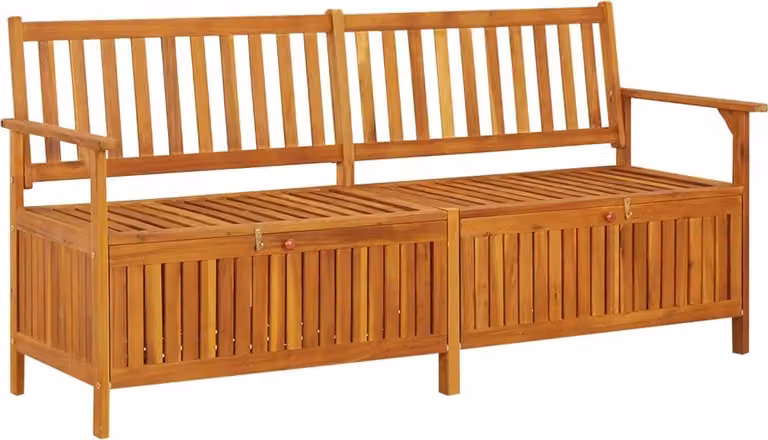 Panca con cuscini 170 cm in legno massiccio di acacia