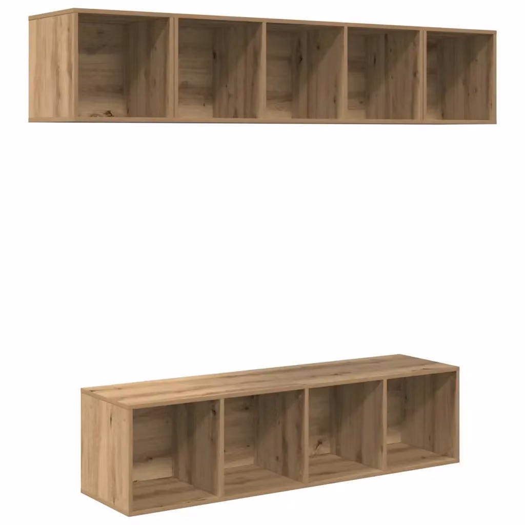 Set mobile TV moderno vidaXL in legno MDF color rovere marrone per soggiorno – 2