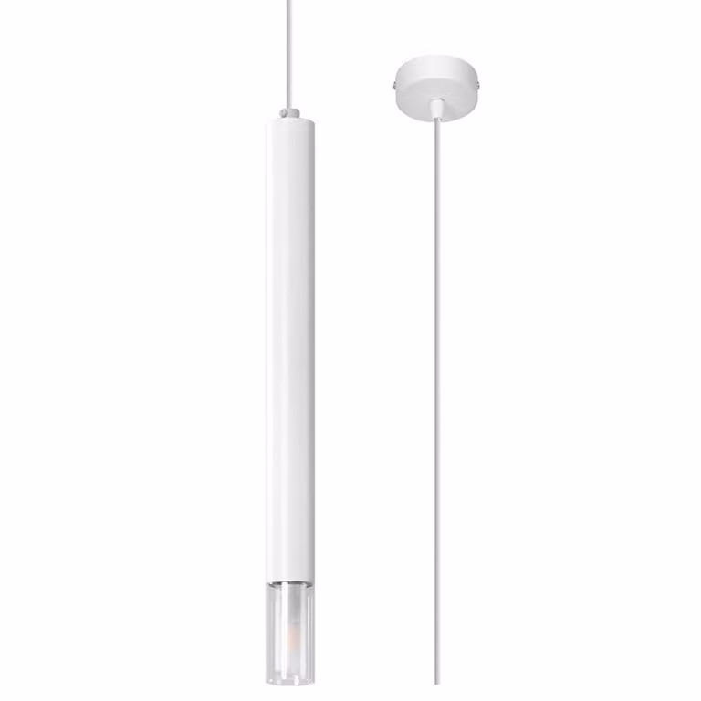 Lampada a sospensione WEZYR 1 bianco 1xG9 8W acciaio/vetro 120x8x8cm Sollux Lighting