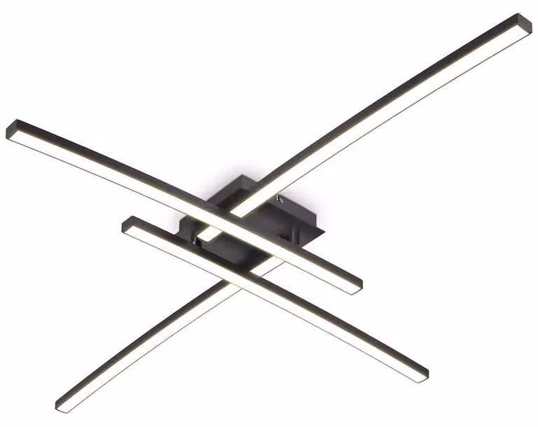 B.K.Licht I Plafoniera a 4 fiamme da 20W I girevole I 3000K bianco caldo I nero I 2200 lumen