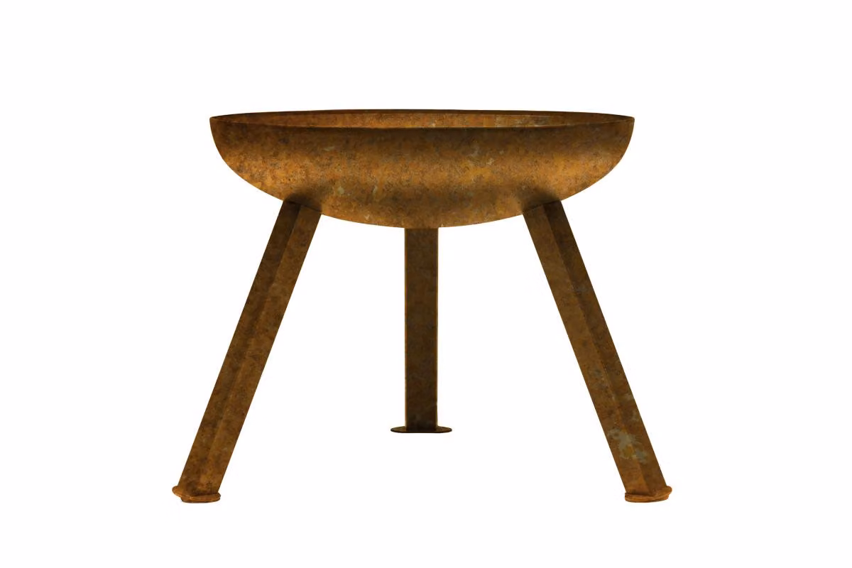 TheFavilla - Bomba per fuoco in acciaio Corten (2,5 mm) - Pozzetto per giardino e terrazza, Ø 48 cm, 7 KG, resistente alle intemperie, effetto ruggine, duraturo