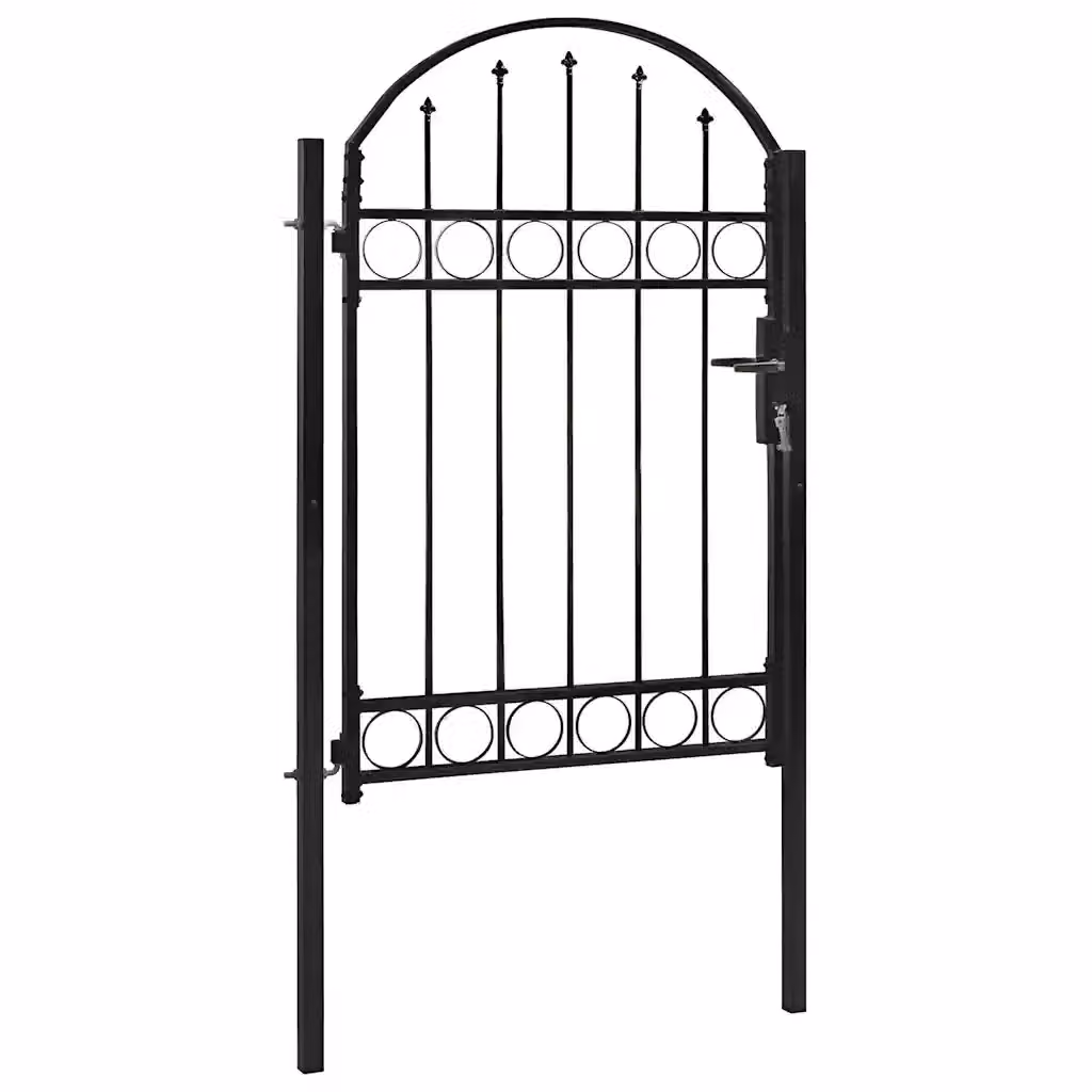 Cancello a battente vidaXL in acciaio nero L 100 cm x H 150 cm – 2