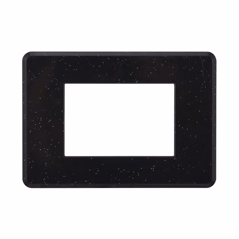 ETTROIT AN87324 Placca Slim Sottile 3P colore Nero Brillante Lucido Compatibile Con Bticino Axolute Air