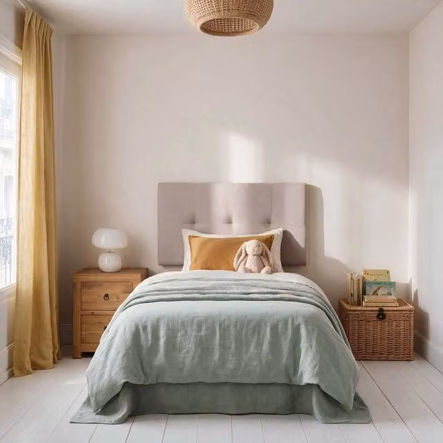 Testiera imbottita Banak per letto bambini beige
