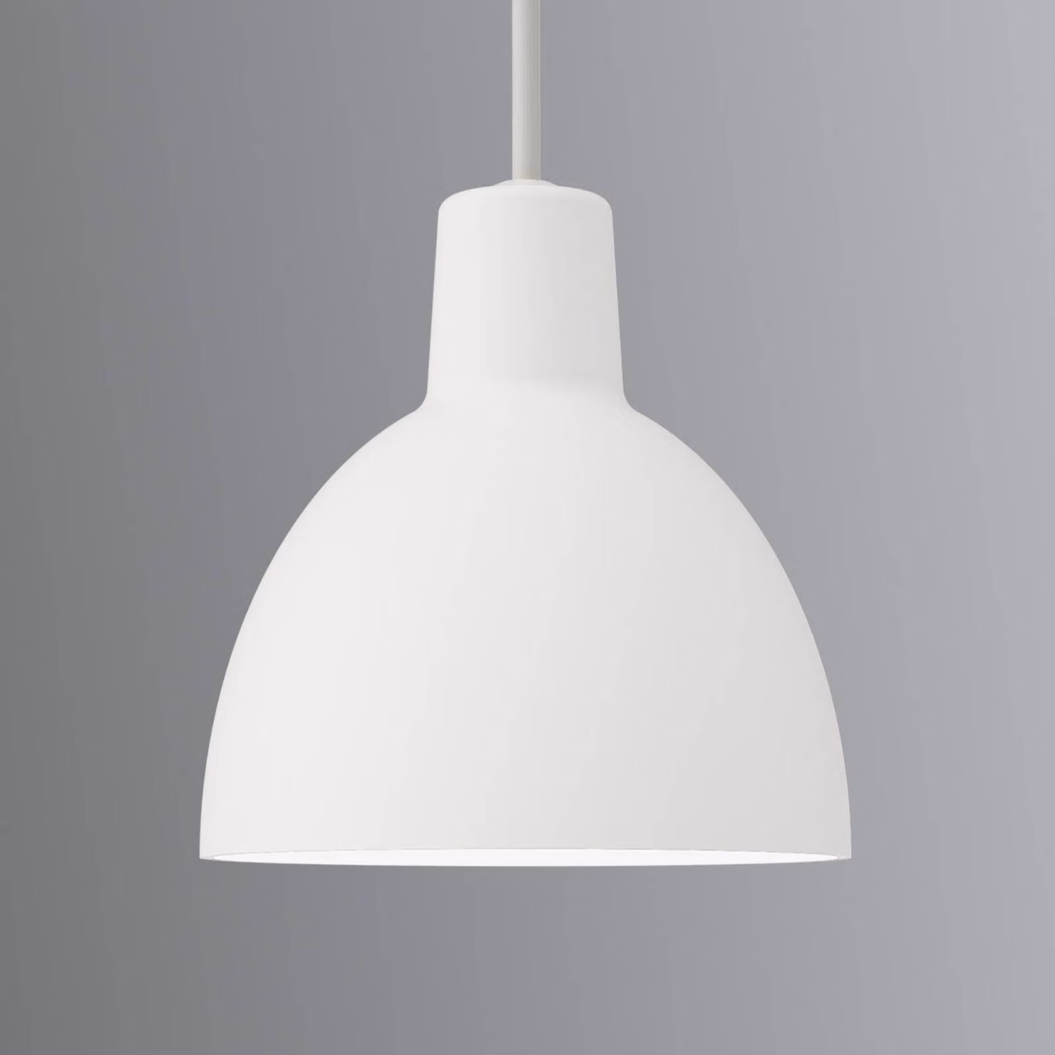 Louis Poulsen Lampada a sospensione Toldbod 120, dimmerabile, Bianco / Opale, Soggiorno / Sala da pranzo, Alluminio, Design, Lampada a sospensione