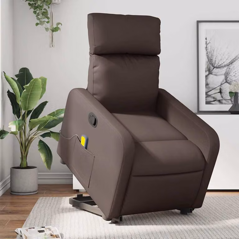 Poltrona Alzapersona Reclinabile con Assistenza Elettrica vidaXL in Similpelle Marrone