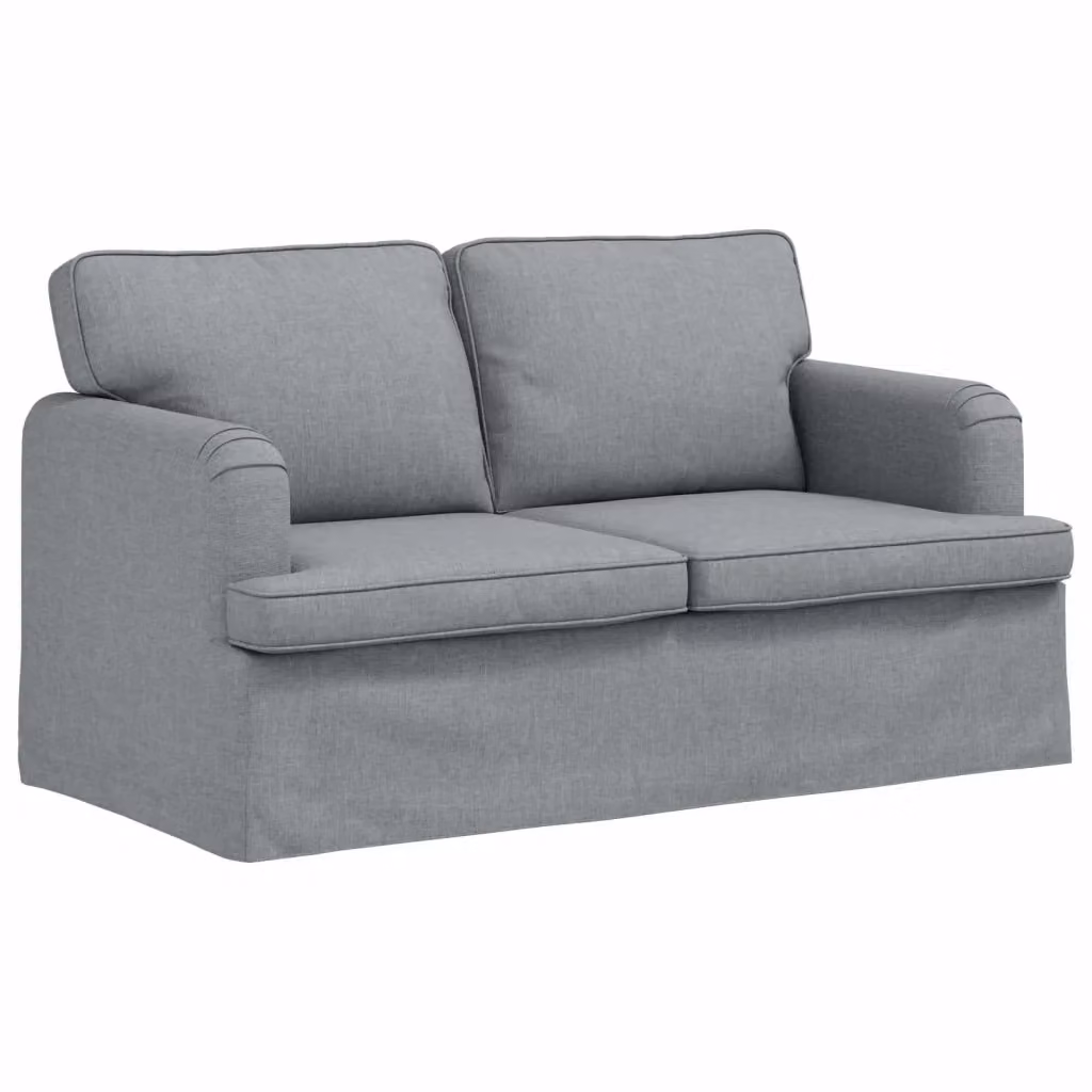 Divano vidaXL in tessuto grigio con struttura in metallo, L: 144 cm, P: 80 cm, H: 85 cm – 2
