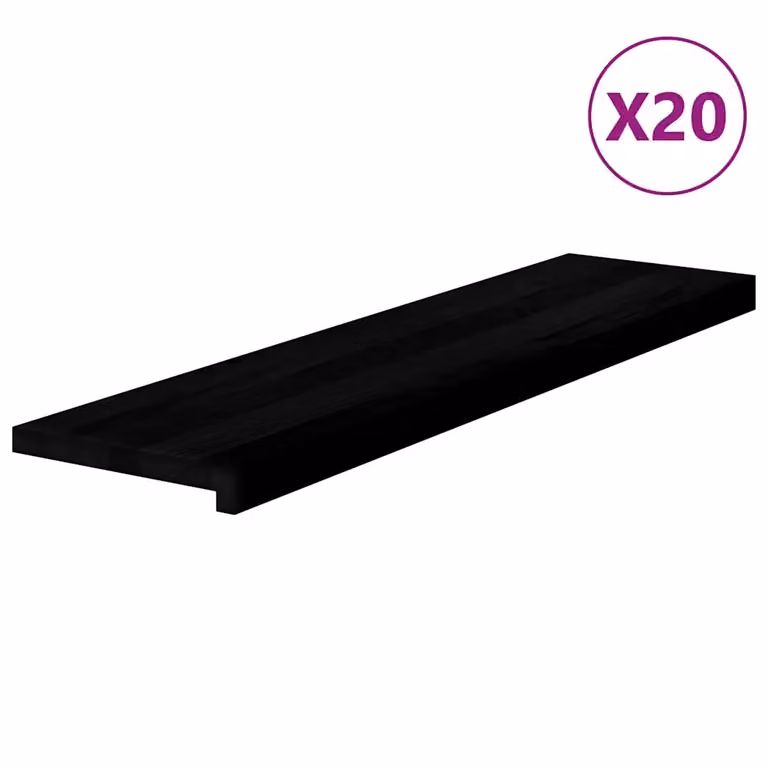 Set di 20 gradini in legno massello di rovere VIDAXL, colore marrone scuro, L 100 cm x P 25 cm x H 2 cm