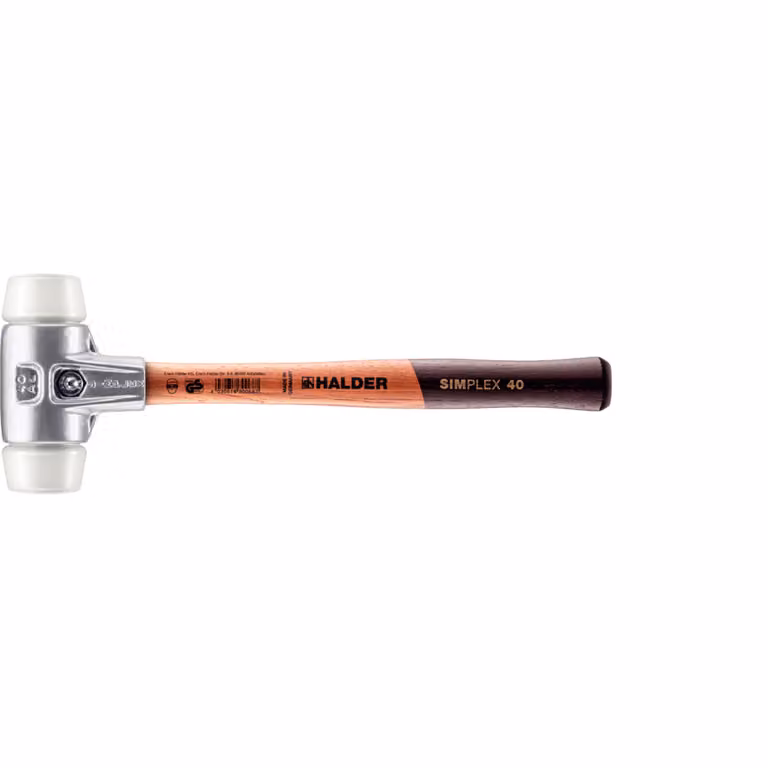 Mazza SIMPLEX soft-face con alloggiamento in alluminio e manico in legno, Ø 40, Superplastic