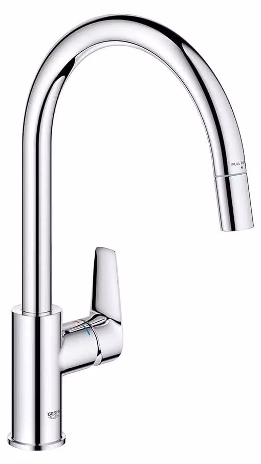 Miscelatore da cucina con doccetta estraibile, cromato, altezza 357 mm