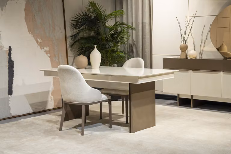 Mobili da cucina di design Tavolo da pranzo Poltrone tessili di design 5 pezzi