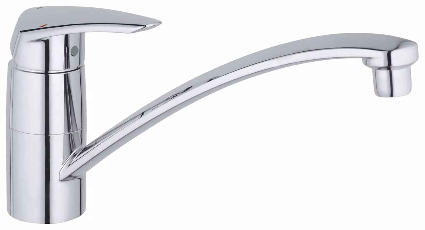 Miscelatore da cucina Eurodisc, acciaio inossidabile, argento, monoblocco, finitura lucida