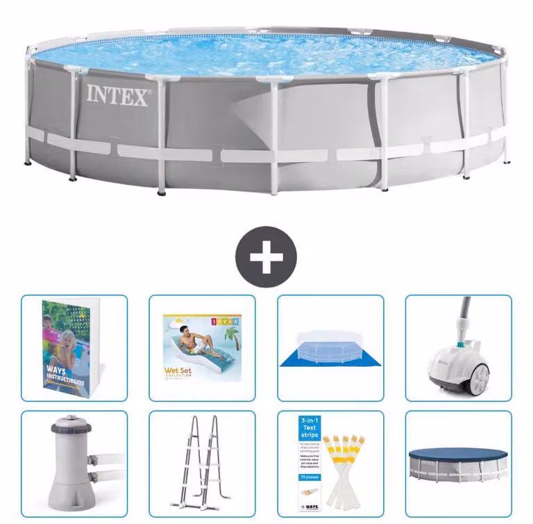Struttura per piscina a forma di prisma - 427x107 cm - composta da 7 elementi - modello S584