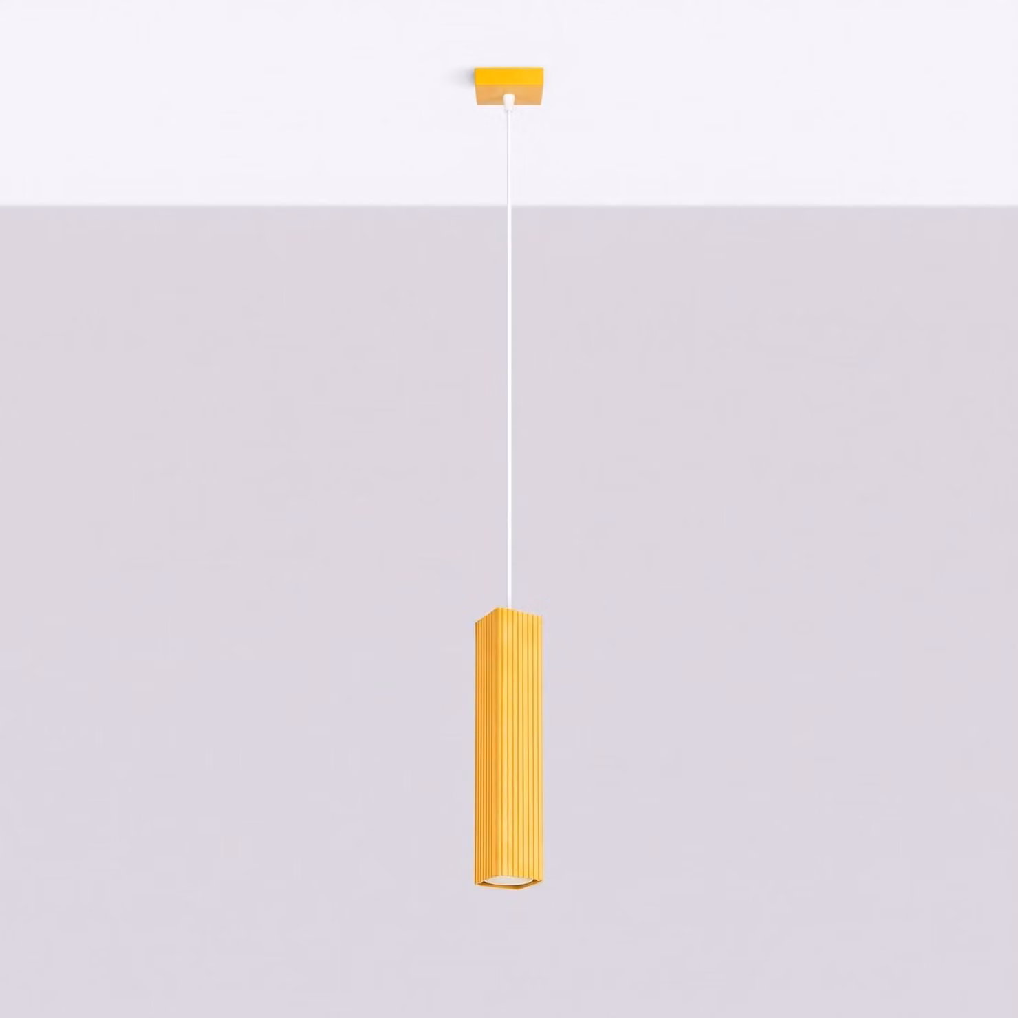 Lampada a sospensione RAYO 1 gialla 1xGU10 10W alluminio 118x8x8cm Sollux Lighting